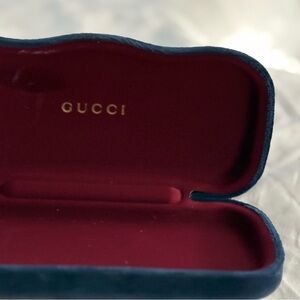 Gucci Velvet Case in Rich Blue and Deep Red